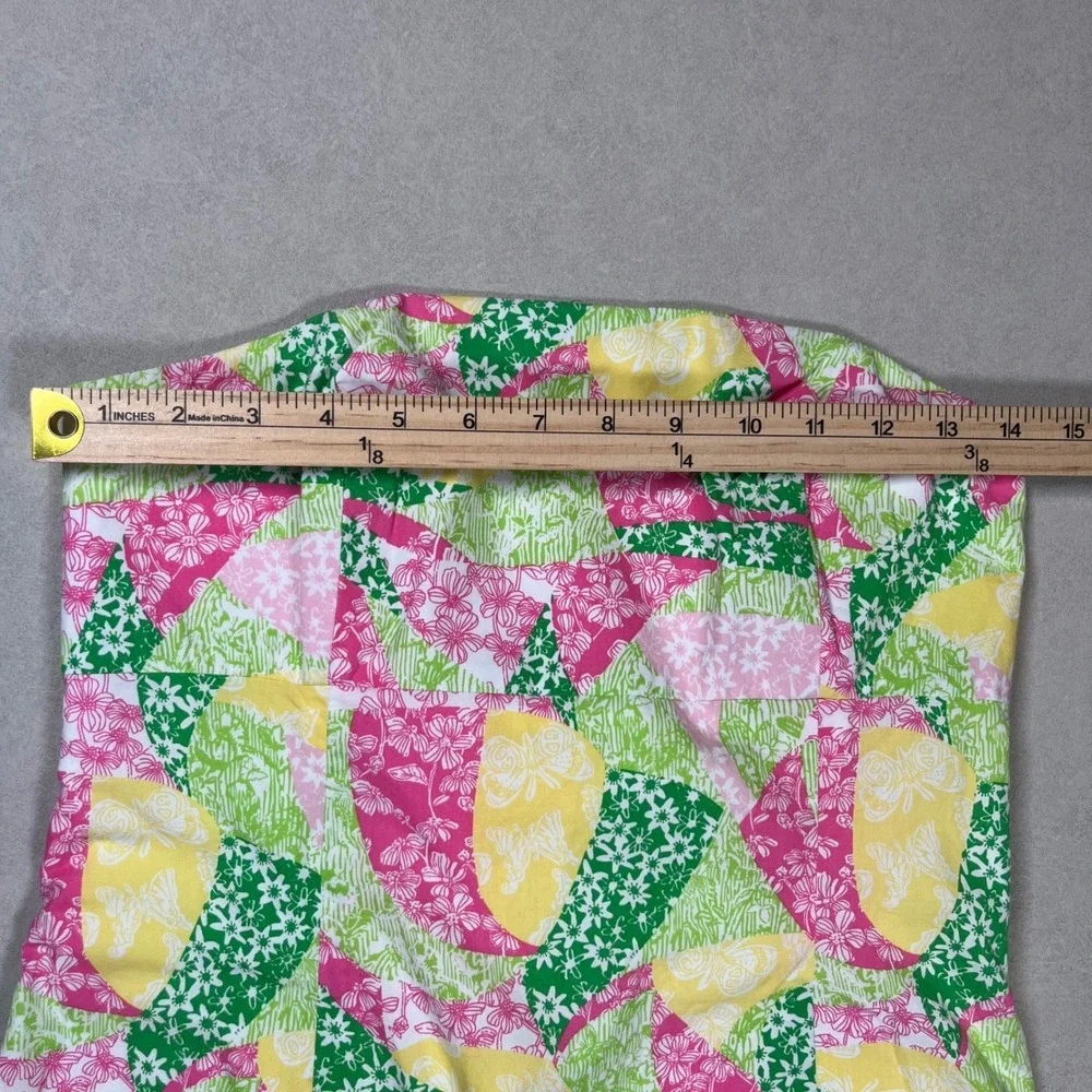 Lilly Pulitzer Franco Multicolor Strapless Dress Sz 6 Tie Back Floral Summer - Picture 8 of 9